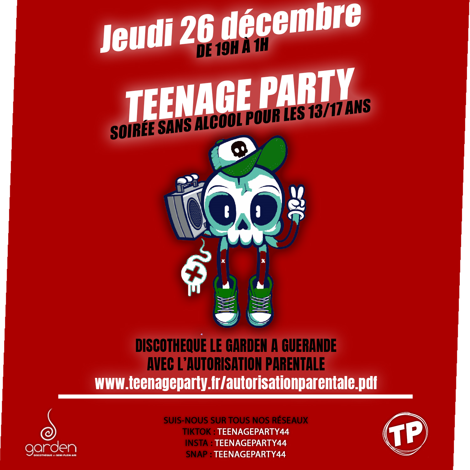 Mardi 26 Décembre - Teenage Party
